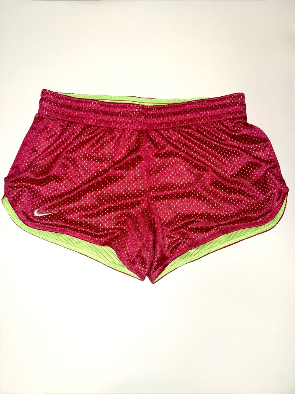 Nike Tempo Running Shorts Fuscia Pink Neon Green Trim Dri Fit (Size XS)